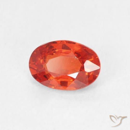 Safira Laranja Médio Natural 0.64ct, oval, VS