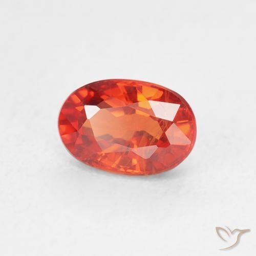 Safira laranja quente Natural 0.83ct, oval, VS