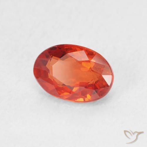 Safira laranja avermelhado Natural 0.76ct, oval, VS