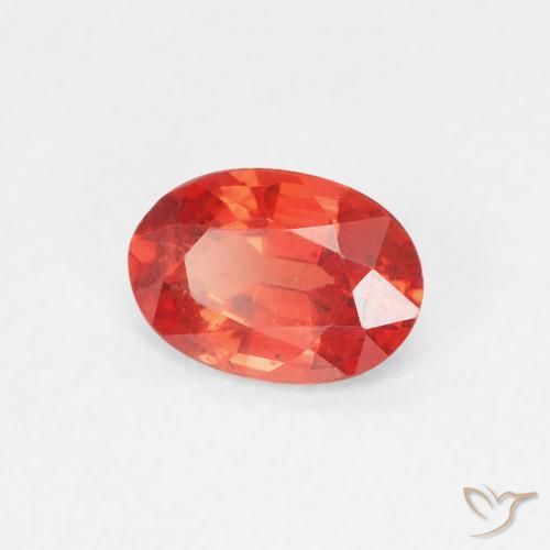 Safira vermelho médio Natural 0.54ct, oval, VS