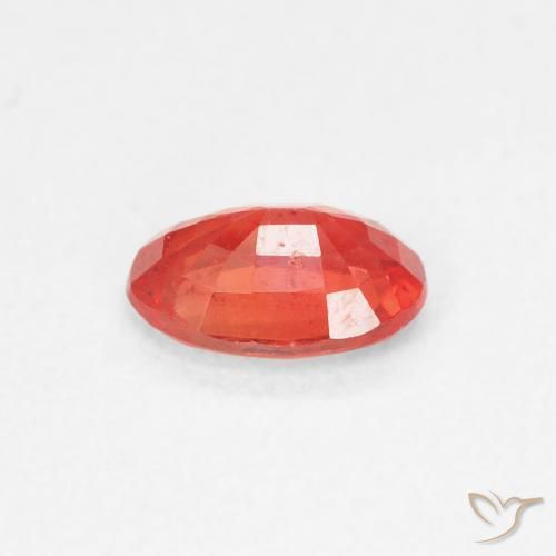 Safira vermelho médio Natural 0.54ct, oval, VS