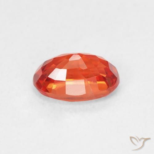 Safira fogo laranja Natural 0.72ct, oval, VS