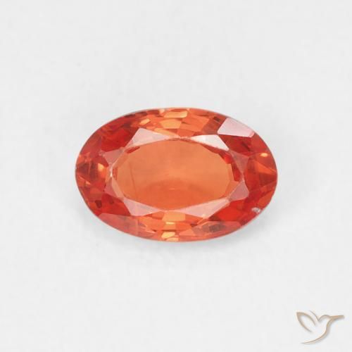 0.56ct Natural laranja quente Safira, oval, VS