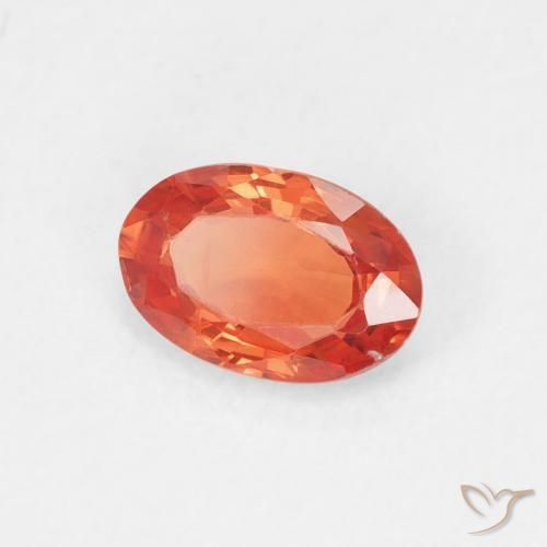Safira laranja quente Natural 0.56ct, oval, VS