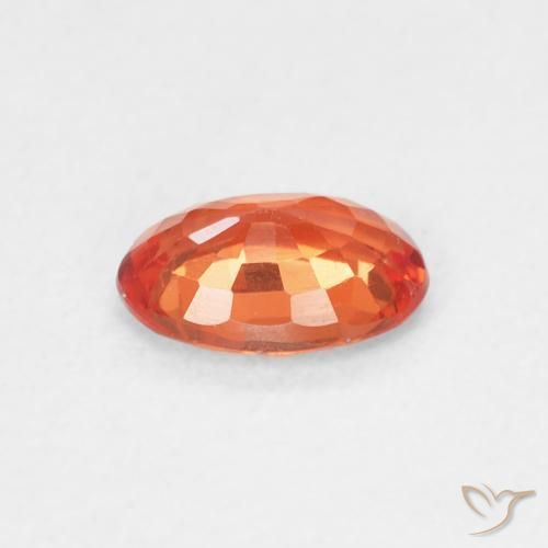 Safira laranja quente Natural 0.56ct, oval, VS