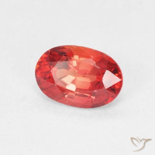 Safira vermelho intenso Natural 0.73ct, oval, VVS-VS