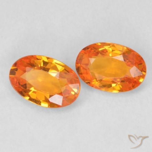 Pedras preciosas de Safira Laranja brilhante natural de 1.12 ct, oval, VVS-VS