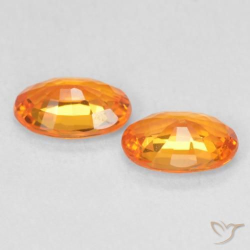 Pedras preciosas de Safira Laranja brilhante natural de 1.12 ct, oval, VVS-VS