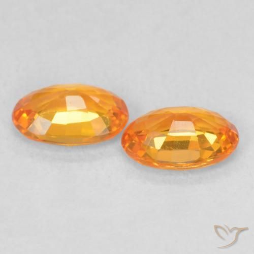 Pedras preciosas de Safira Laranja brilhante natural de 1.08 ct, oval, VVS