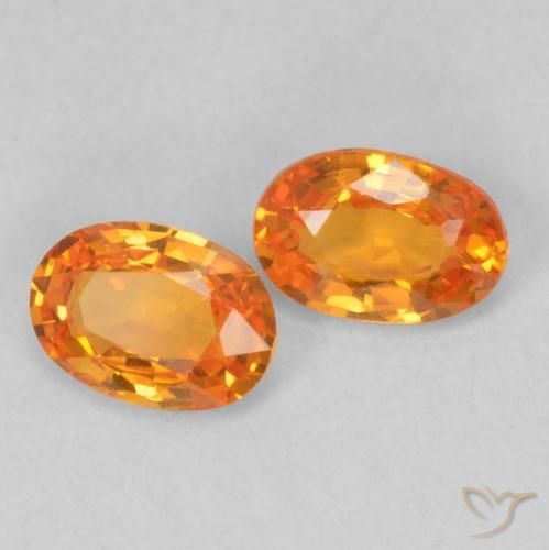 Pedras preciosas de Safira Laranja brilhante natural de 1.04 ct, oval, VVS