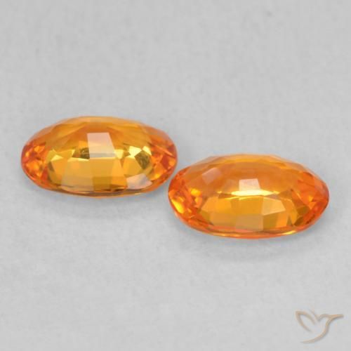 Pedras preciosas de Safira Laranja brilhante natural de 1.04 ct, oval, VVS