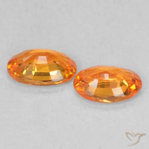 Pedras preciosas de Safira Laranja brilhante natural de 1.07 ct, oval, VVS