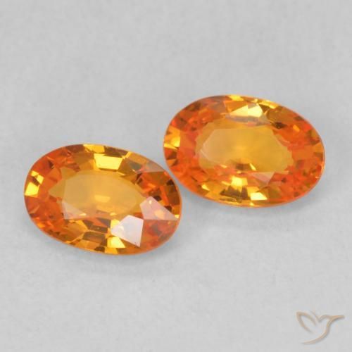 Pedras preciosas de Safira Laranja brilhante natural de 1.08 ct, oval, VVS
