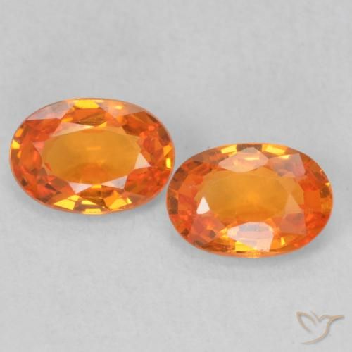 1.20ctw Natural Laranja brilhante Safira, oval, VS