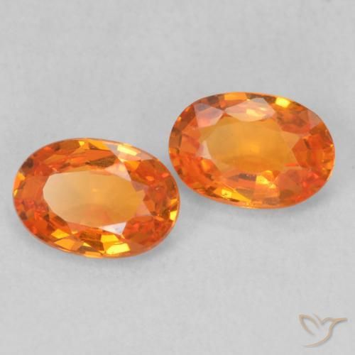 Pedras preciosas de Safira Laranja brilhante natural de 1.20 ct, oval, VS
