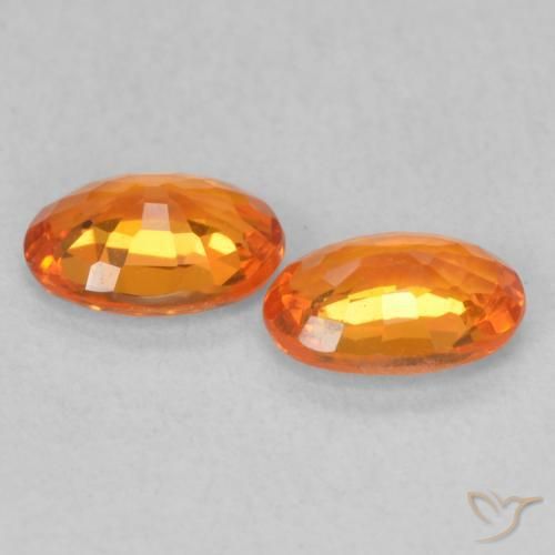 Pedras preciosas de Safira Laranja brilhante natural de 1.20 ct, oval, VS