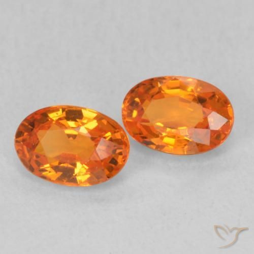 Pedras preciosas de Safira Laranja Médio natural de 1.22 ct, oval, VS