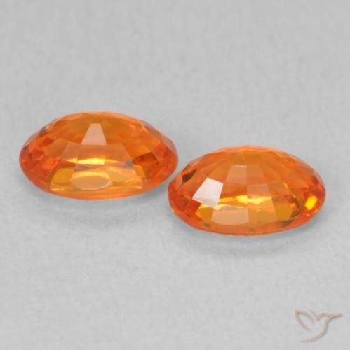 Pedras preciosas de Safira Laranja Médio natural de 1.22 ct, oval, VS