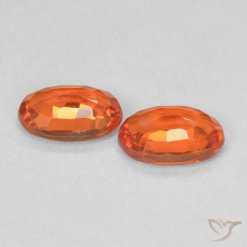 Pedras preciosas de Safira fogo laranja natural de 1.20 ct, oval, VS