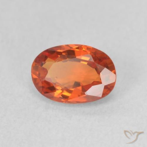 Safira Laranja Médio Natural 0.71ct, oval, VVS-VS