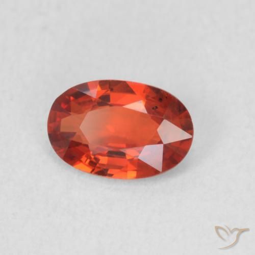 Safira vermelho médio Natural 0.52ct, oval, VVS-VS