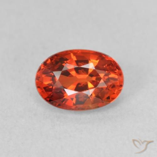0.73ct Natural Vermelho Âmbar Profundo Safira, oval, VVS-VS