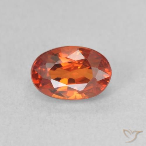 0.84ct Natural laranja avermelhado Safira, oval, VVS-VS