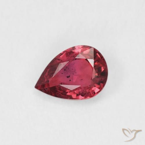 0.50ct Natural Vermelho roxo Safira, Formato de pêra, VS