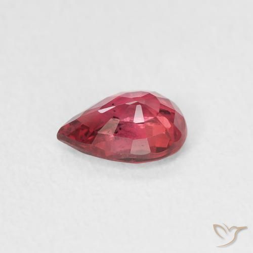 Safira Vermelho roxo Natural 0.50ct, Formato de pêra, VS