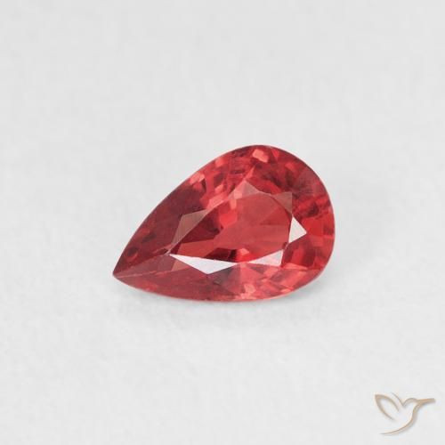 0.42ct Natural Vermelho escarlate Safira, Formato de pêra, VVS-VS
