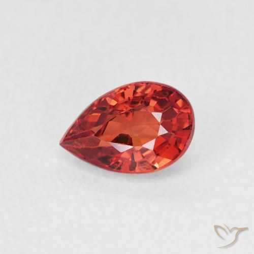 0.64ct Natural vermelho médio Safira, Formato de pêra, VVS-VS