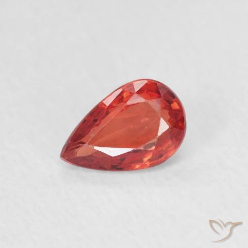 0.44ct Natural vermelho médio Safira, Formato de pêra, VVS-VS