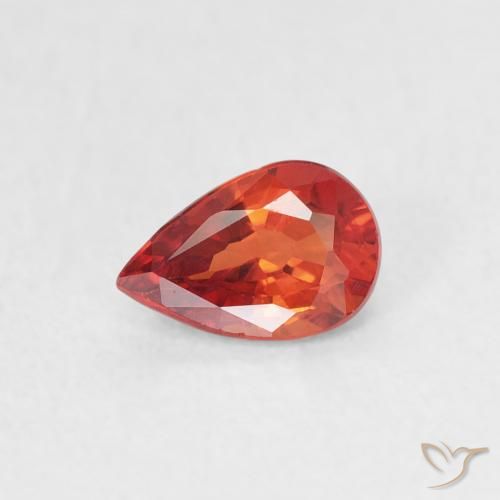 0.51ct Natural vermelho intenso Safira, Formato de pêra, VVS-VS