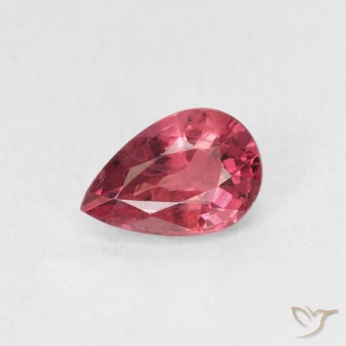 0.56ct Natural vermelho médio Safira, Formato de pêra, VVS-VS