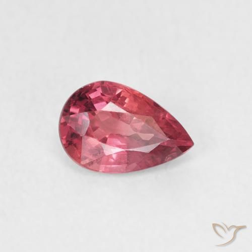 Safira vermelho médio Natural 0.56ct, Formato de pêra, VVS-VS