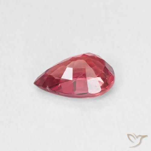 Safira vermelho médio Natural 0.56ct, Formato de pêra, VVS-VS
