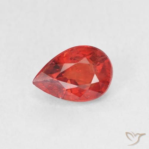 0.68ct Natural Fogo vermelho Safira, Formato de pêra, VS