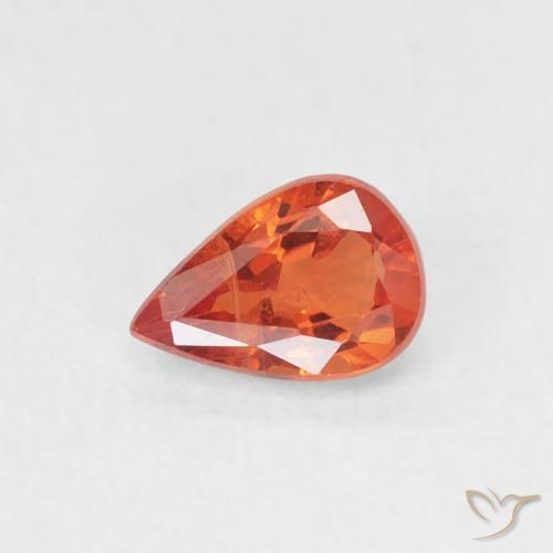 0.58ct Natural vermelho médio Safira, Formato de pêra, VS