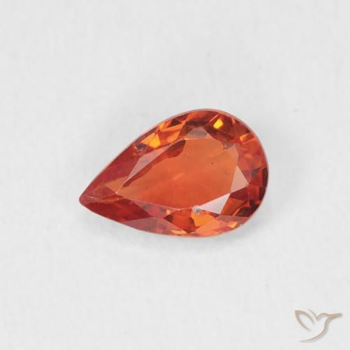 0.50ct Natural Laranja Médio Safira, Formato de pêra, VS