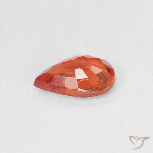 Safira Laranja Médio Natural 0.50ct, Formato de pêra, VS