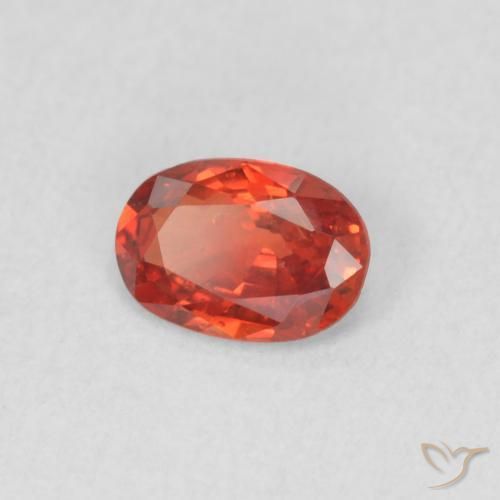 Safira vermelho médio Natural 0.48ct, oval, VS