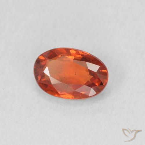 Safira vermelho médio Natural 0.63ct, oval, VS
