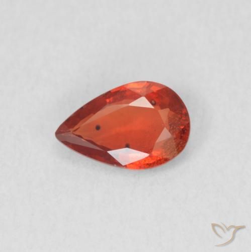 0.42ct Natural vermelho médio Safira, Formato de pêra, VVS-VS