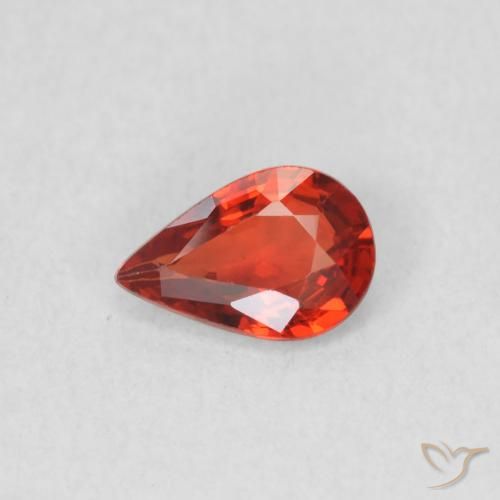 0.40ct Natural Vermelho brilhante Safira, Formato de pêra, VVS-VS