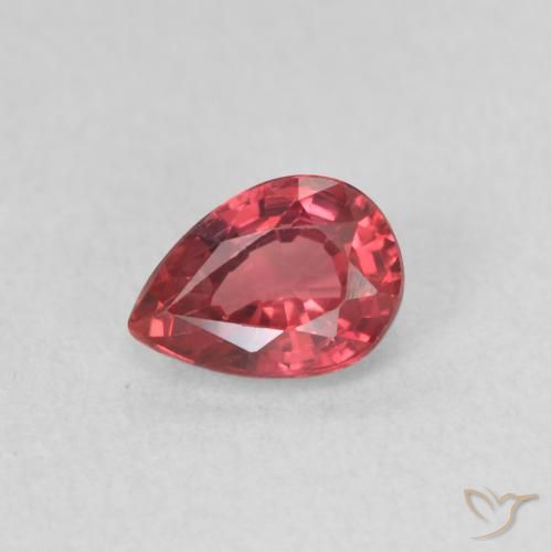 0.61ct Natural Vermelho escarlate Safira, Formato de pêra, VVS-VS
