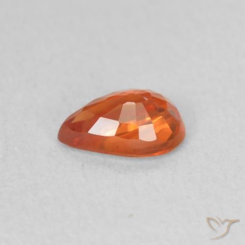 Safira Laranja Médio Natural 0.53ct, Formato de pêra, VS