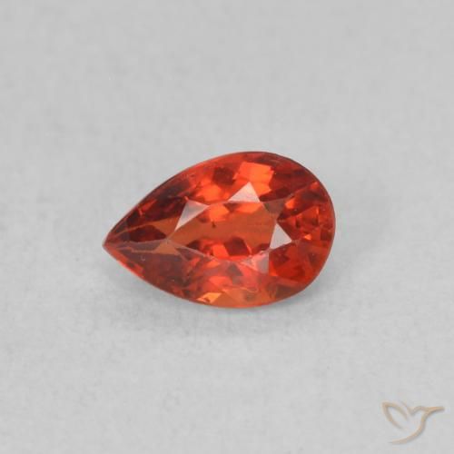 0.50ct Natural vermelho intenso Safira, Formato de pêra, VS