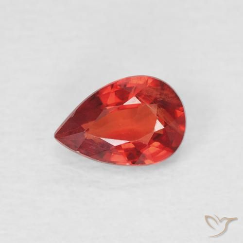 0.57ct Natural Vermelho brilhante Safira, Formato de pêra, VS