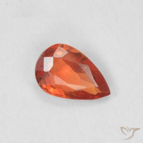 0.51ct Natural Vermelho Carmesim Brilhante Safira, Formato de pêra, VS