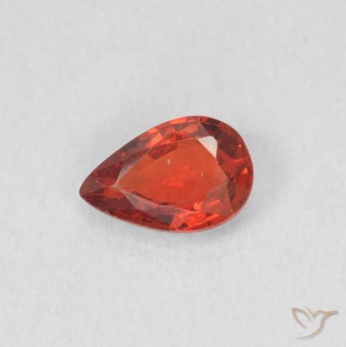 0.42ct Natural vermelho intenso Safira, Formato de pêra, VS